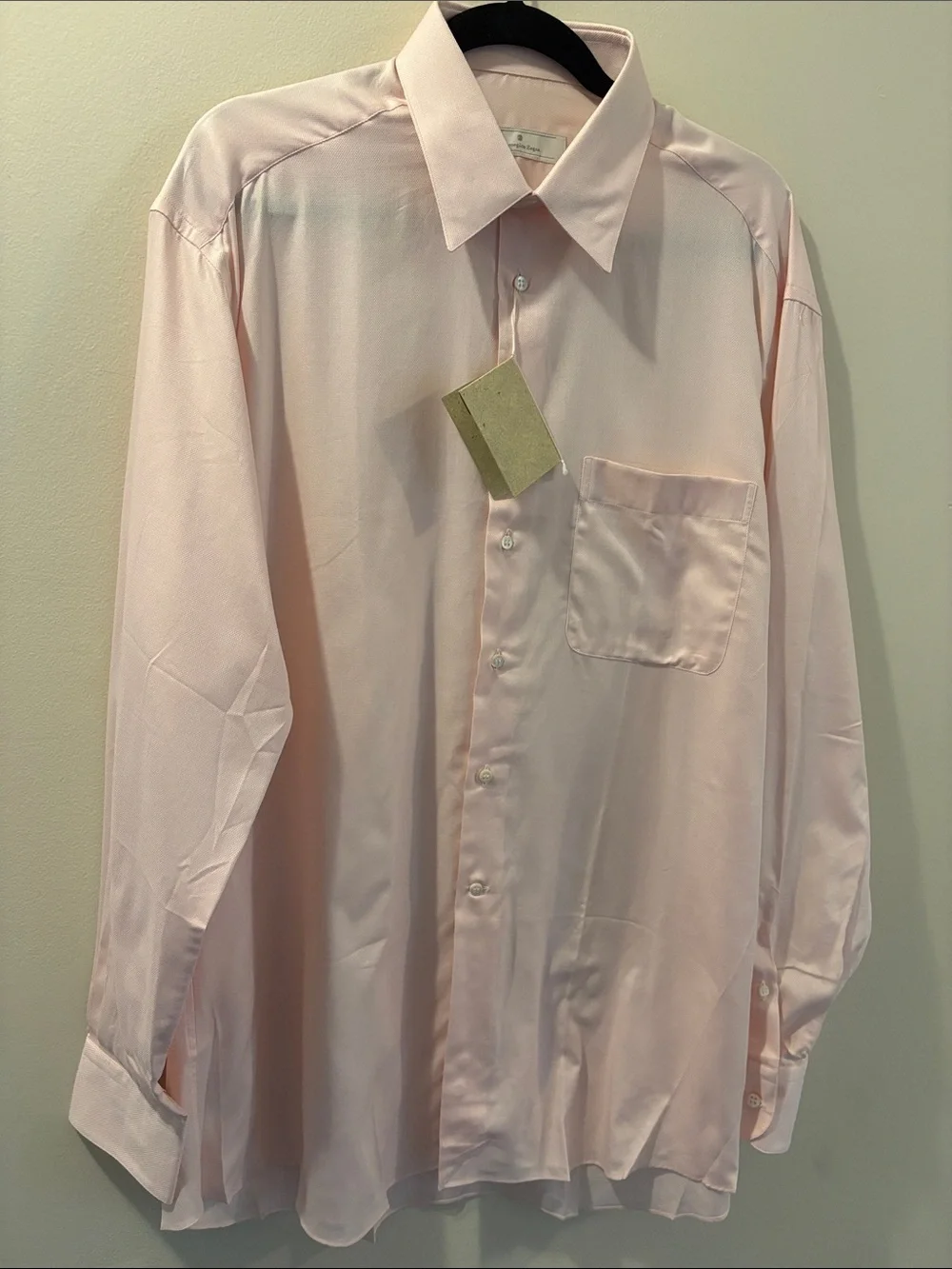 Zegna -Ermenegildo Zegna Pale Pink Long-Sleeve Dress Shirt -men’s 42 (16.5)- NWT